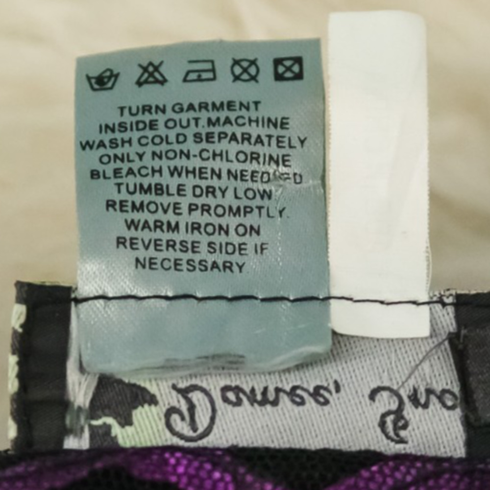 Damee Inc Size Large L Black Purple Ribbon Mesh Semi-Sheer Zip Dress Jacket - Picture 5 of 6